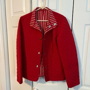 Red Talbots reversible quilted coat medium